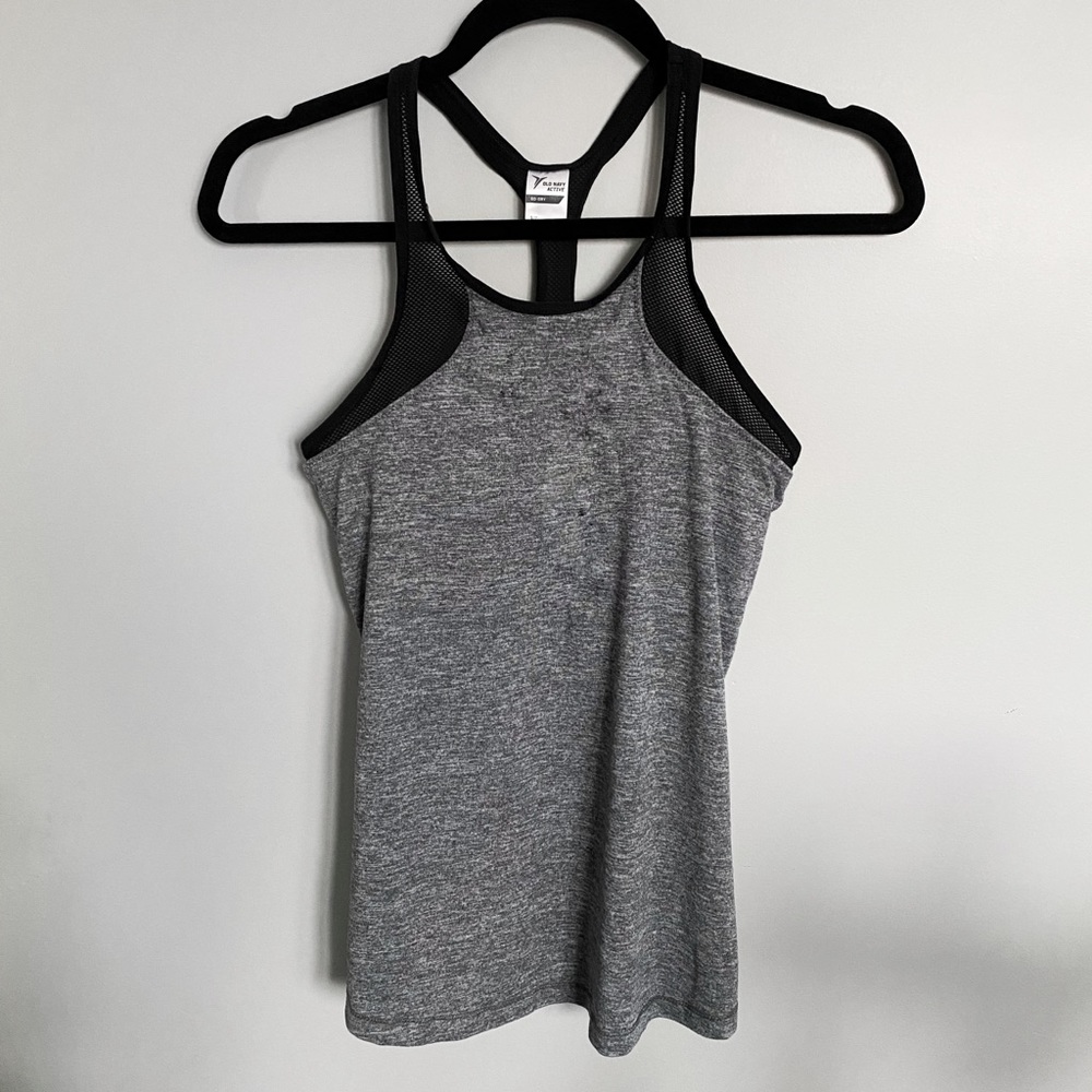 BUILT IN BRA MESH WORKOUT TANK OLD NAVY